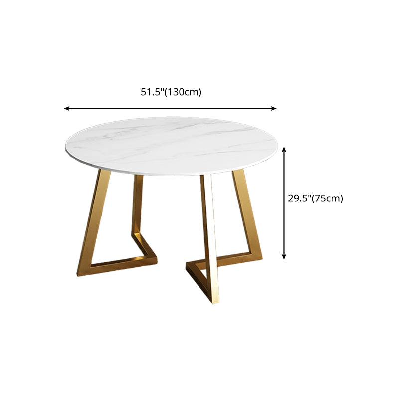 Glam 1/7 Pieces Dining Set Circular Stone Dining Table for Dining Room