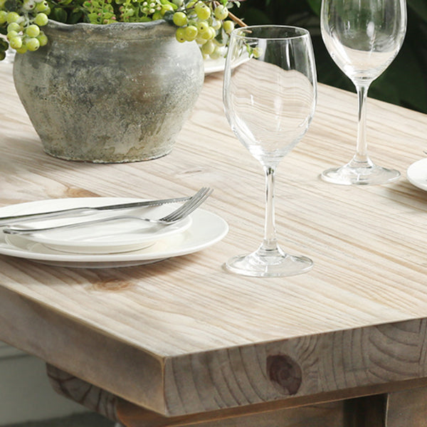 Solid Wood Dining Table Modern Rectangular Table with Trestle Base