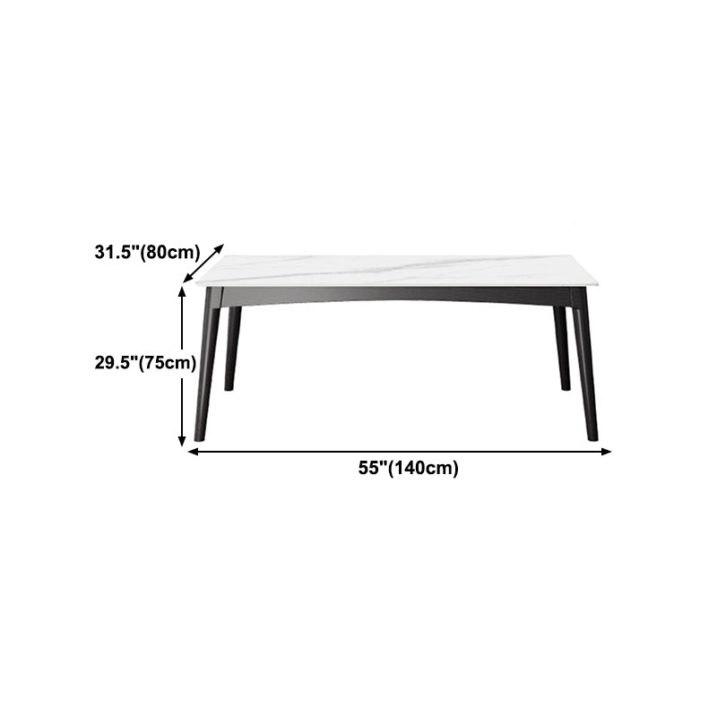 Table de salle à manger blanche moderne avec 4 pieds Table de salle à manger rectangulaire en ardoise