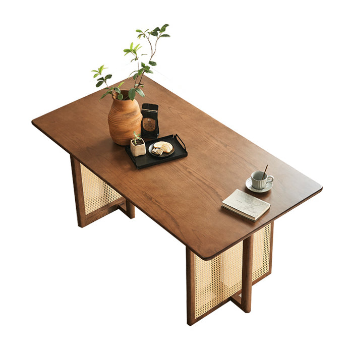 Rectangle Dinette Table Simplicity Style Solid Wood Dinner Room Kitchen Table