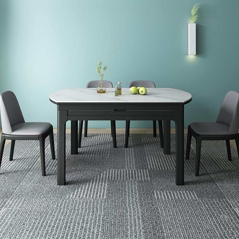 Stone Top Dining Table Contemporary Round Dining Table with 4 Legs
