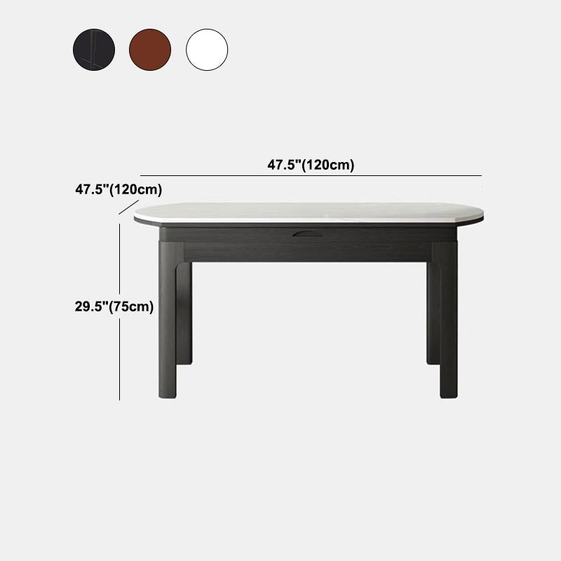Stone Top Dining Table Contemporary Round Dining Table with 4 Legs