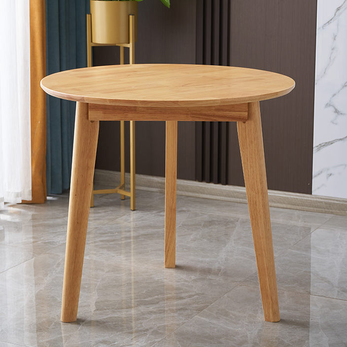 Solid Wood Top Dining Table Round Contemporary Table with 4 Legs