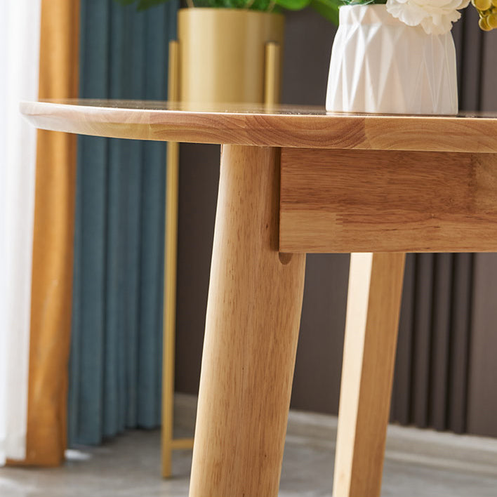 Solid Wood Top Dining Table Round Contemporary Table with 4 Legs