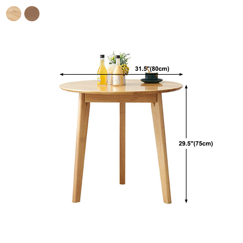 Solid Wood Top Dining Table Round Contemporary Table with 4 Legs