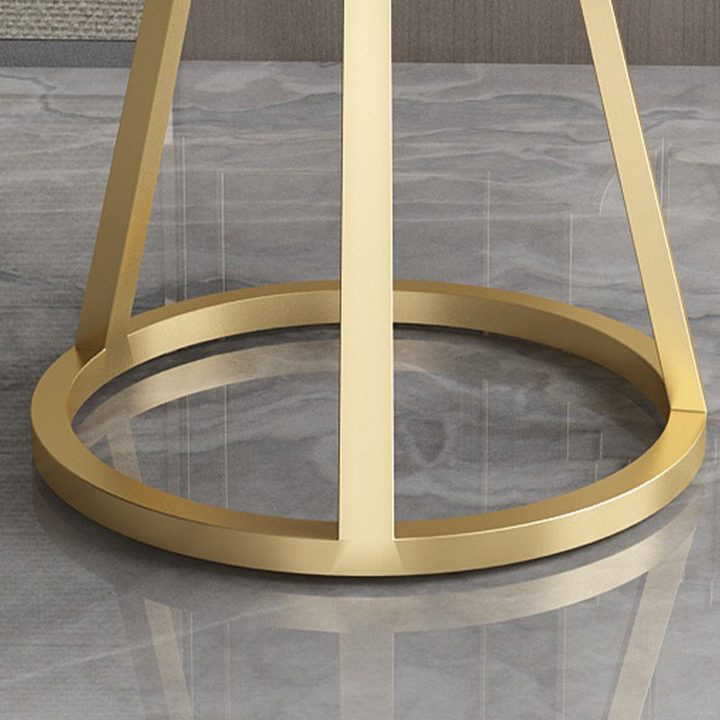 White Stone Top Dining Table Contemporary Dining Table with Pedestal Base