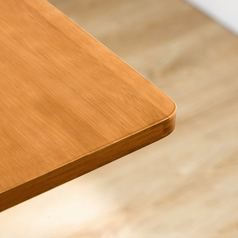 Contemporary Natural Wood Table Bamboo Home Dining Table with Pedestal