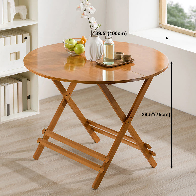Contemporary Natural Wood Table Bamboo Home Dining Table with Pedestal