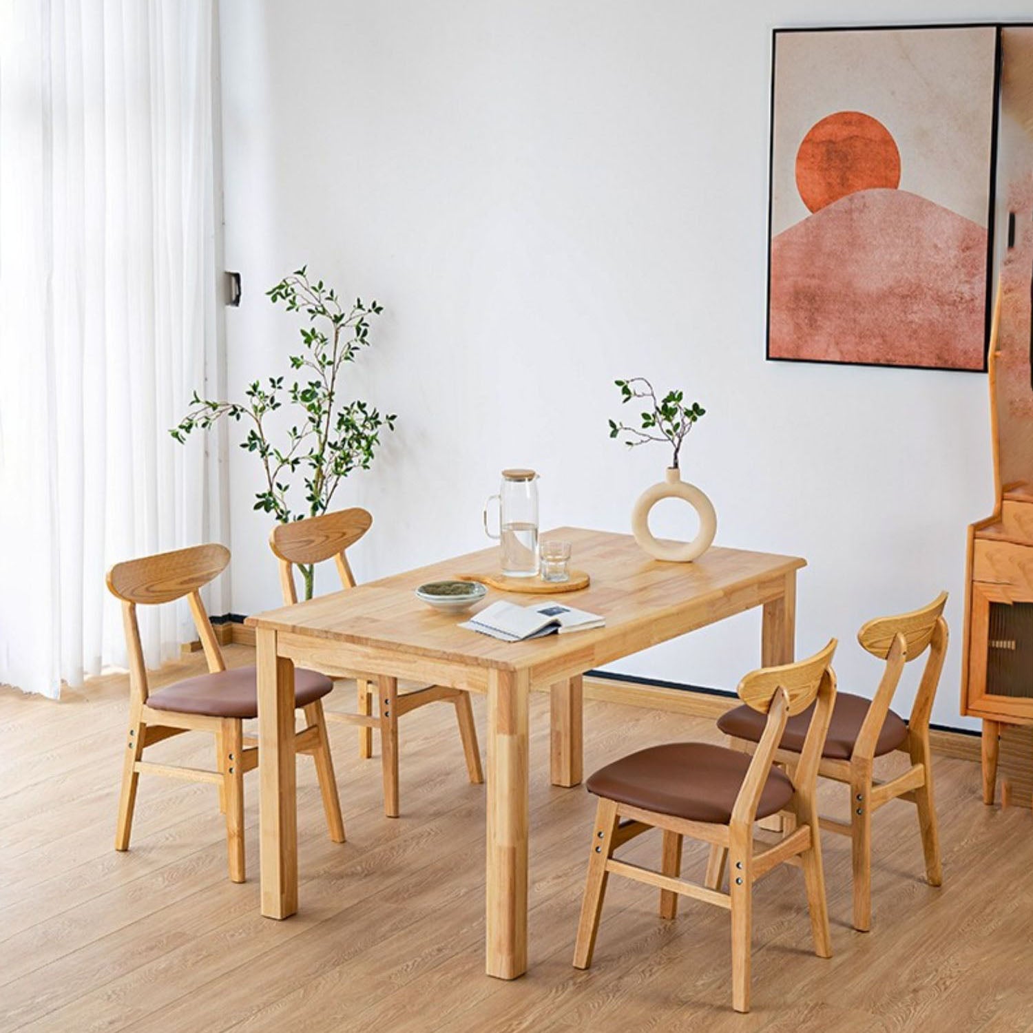 Wood Industrial Kitchen Dining Room Chair Open Back Side Chair