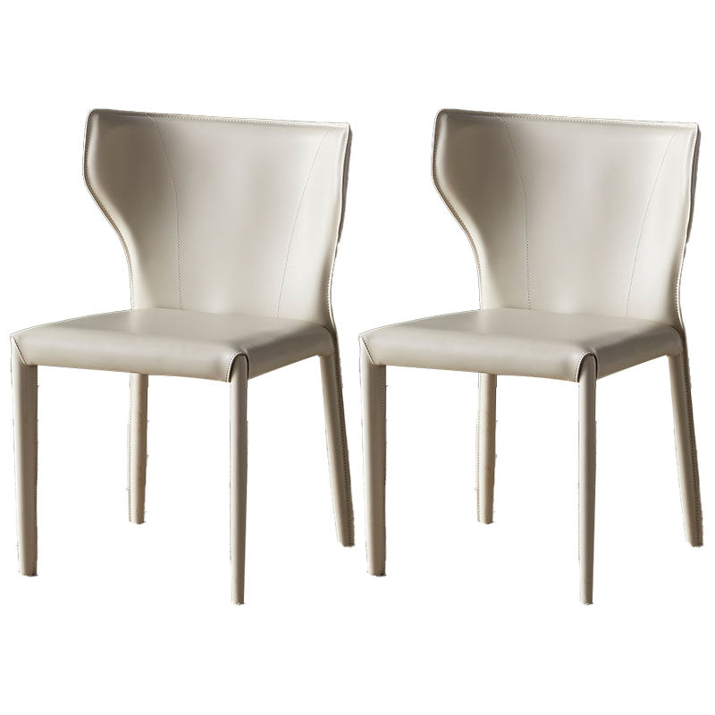 Contemporary Design Wingback Armless Dining Chair Leather Dining Chair