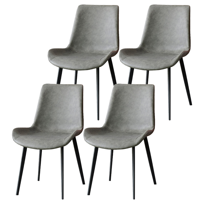 Contemporary Kitchen Dining Side Chair Leather Armless Dining Chairs