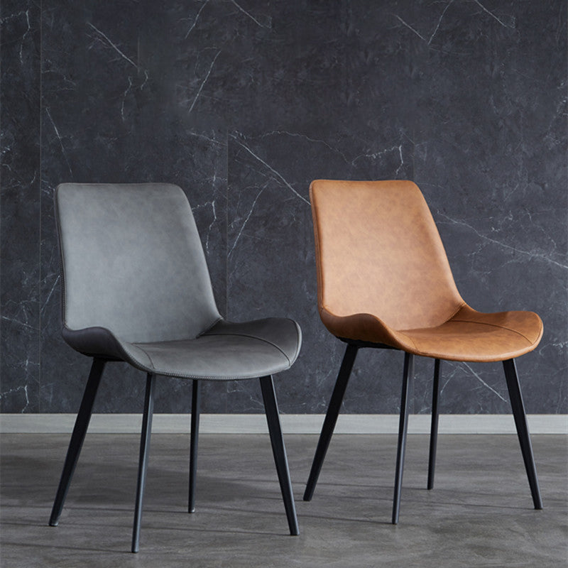 Contemporary Kitchen Dining Side Chair Leather Armless Dining Chairs