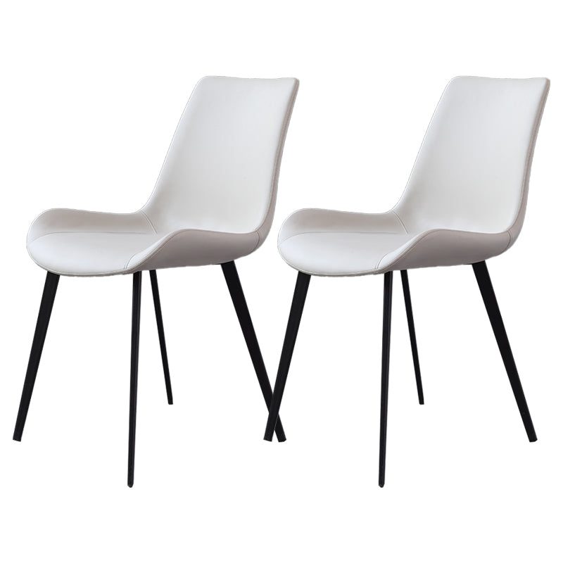 Contemporary Kitchen Dining Side Chair Leather Armless Dining Chairs