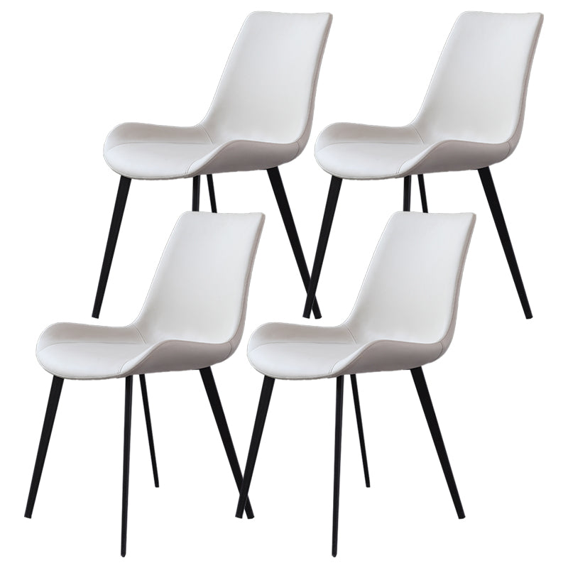Contemporary Kitchen Dining Side Chair Leather Armless Dining Chairs