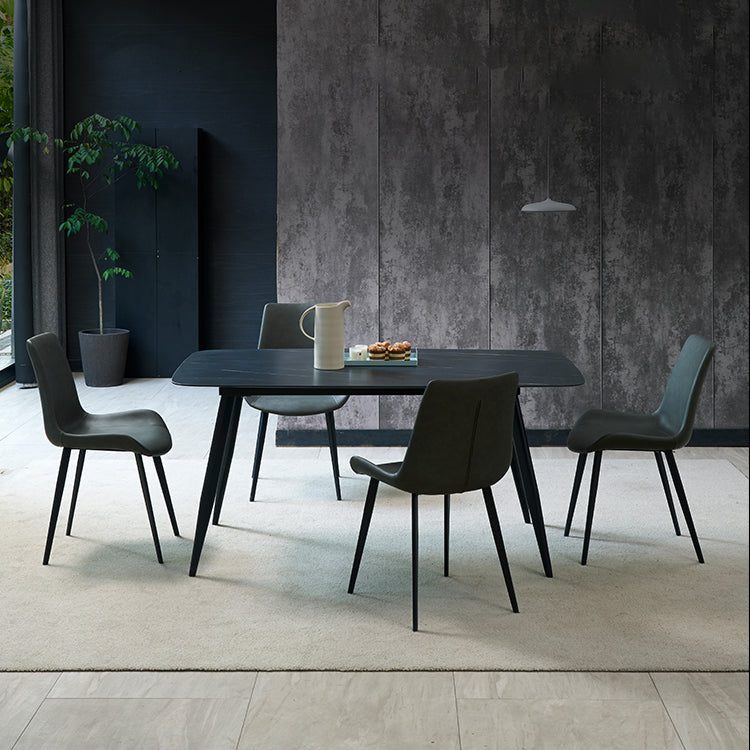Contemporary Kitchen Dining Side Chair Leather Armless Dining Chairs