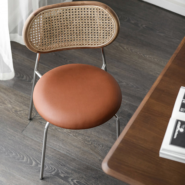 Modern Style PU Leather Side Chair Open Back Dining Side Chair for Dining Room