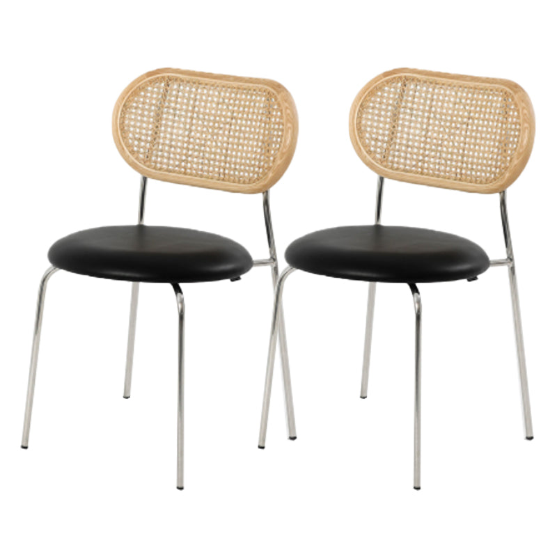 Modern Style PU Leather Side Chair Open Back Dining Side Chair for Dining Room
