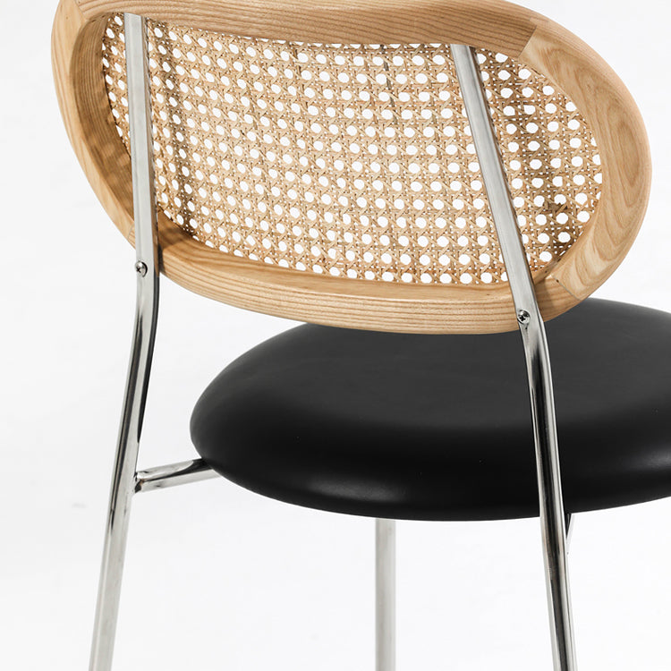 Modern Style PU Leather Side Chair Open Back Dining Side Chair for Dining Room