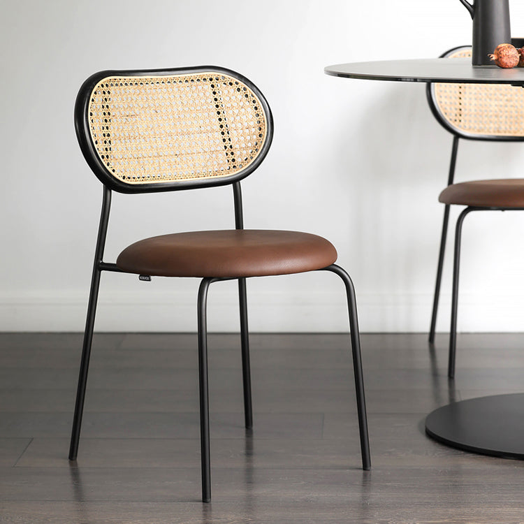 Modern Style PU Leather Side Chair Open Back Dining Side Chair for Dining Room