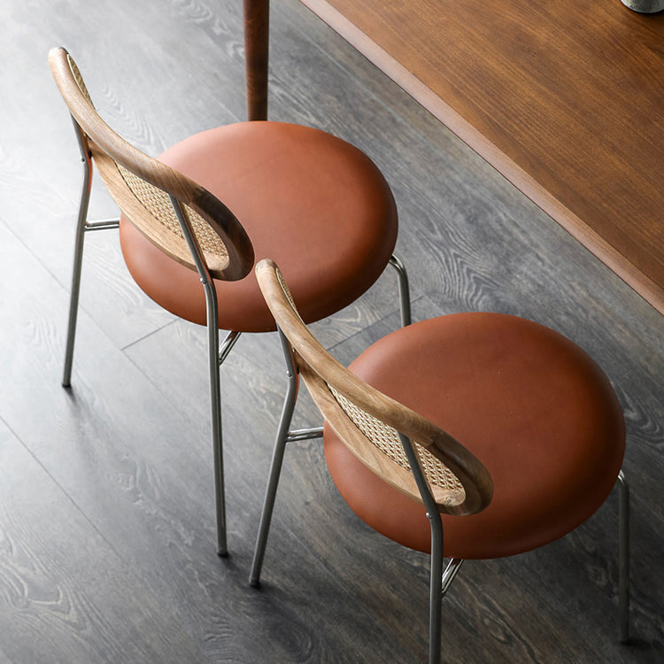 Modern Style PU Leather Side Chair Open Back Dining Side Chair for Dining Room