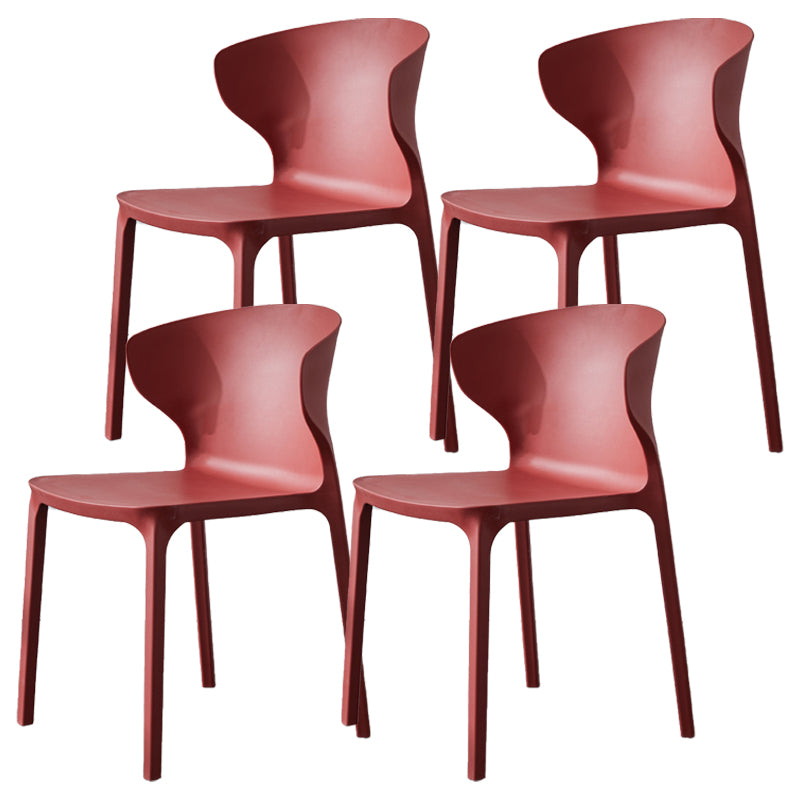 Scandinavian Plastic Side Chair Wingback Dining Kitchen Room Chair