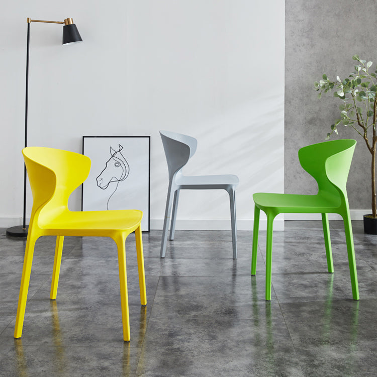 Scandinavian Plastic Side Chair Wingback Dining Kitchen Room Chair