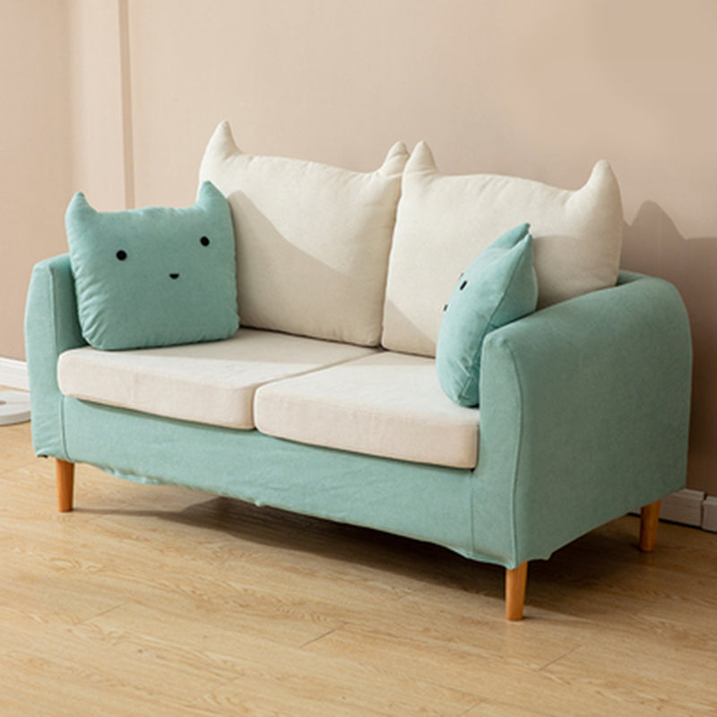 Loose Back Square Arm Standard Sofa 25.5"W Cotton Blend Sofa for Living Room