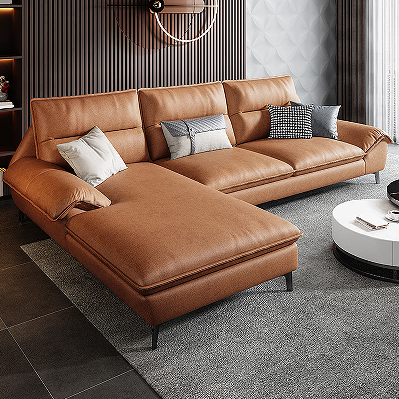 Faux leather High Back Pillow Top Arm Sofa and Sectional with Stain-Resistant