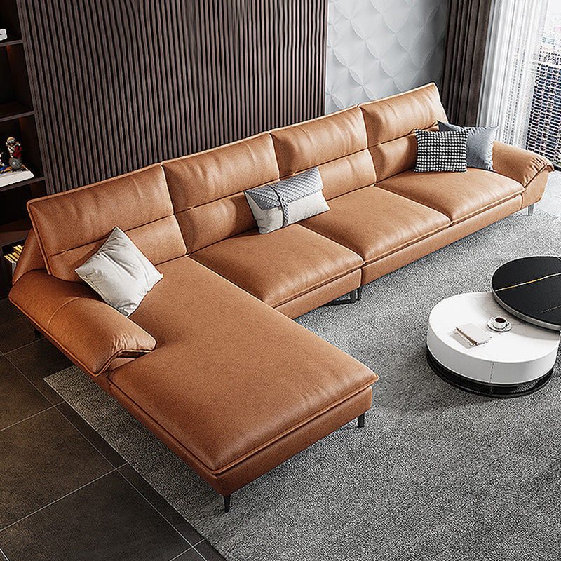 Faux leather High Back Pillow Top Arm Sofa and Sectional with Stain-Resistant