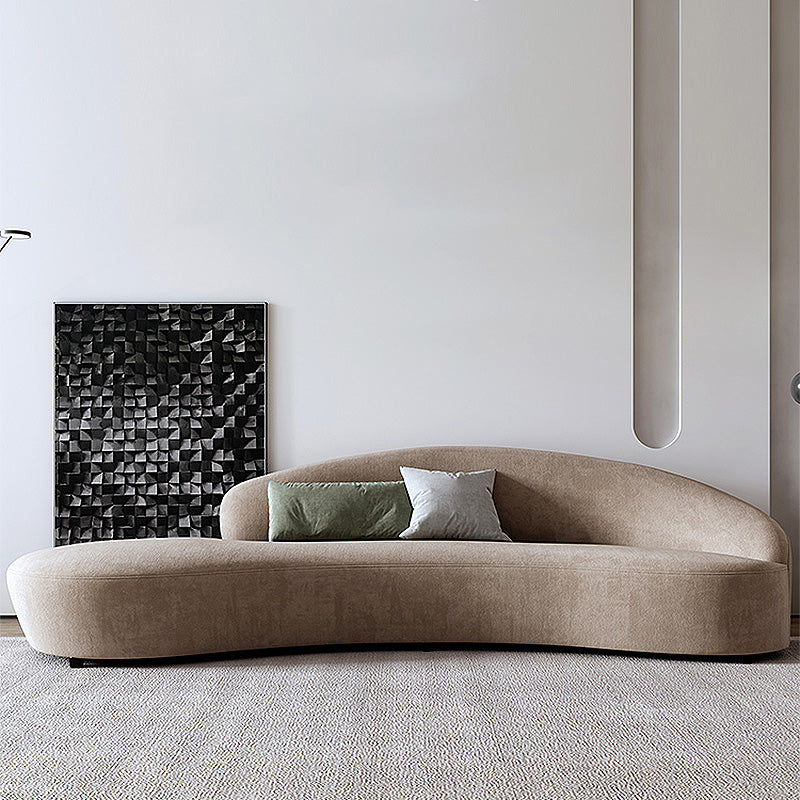 Velvet Armless Tight Back Curved Sectionals with Wear-Resistant for Living Room