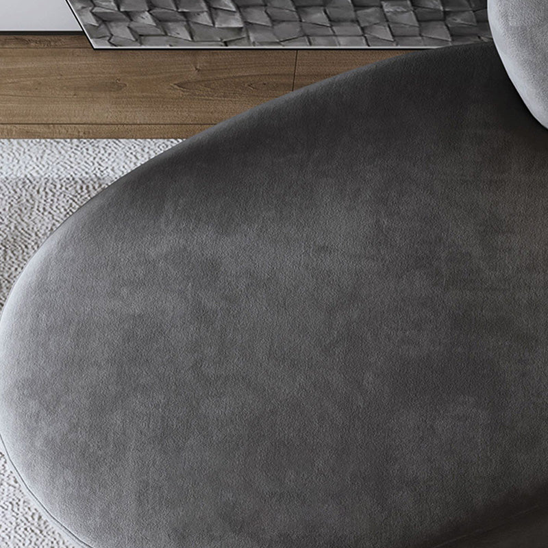 Velvet Armless Tight Back Curved Sectionals with Wear-Resistant for Living Room