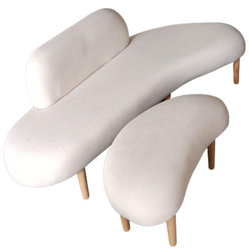 Fabric Tight Back Sectional Sofa 27.56"High Armless Sofa,White