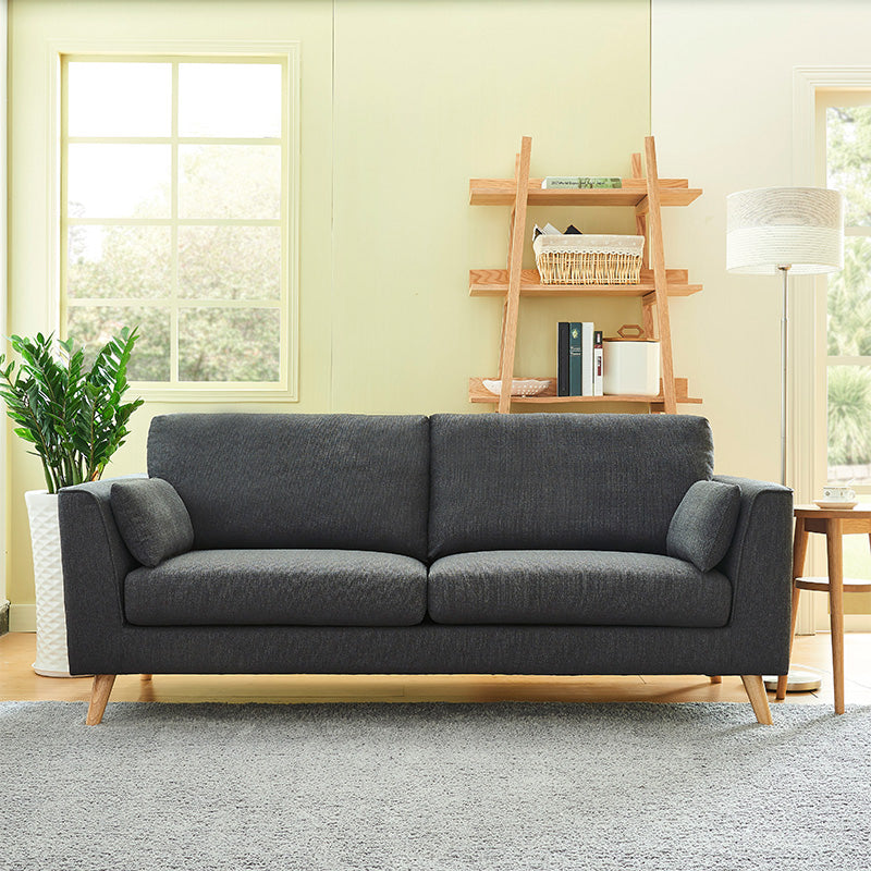 Linen Modern Standard Sofa Loose Back 33"W Square Arm Sofa Sofa