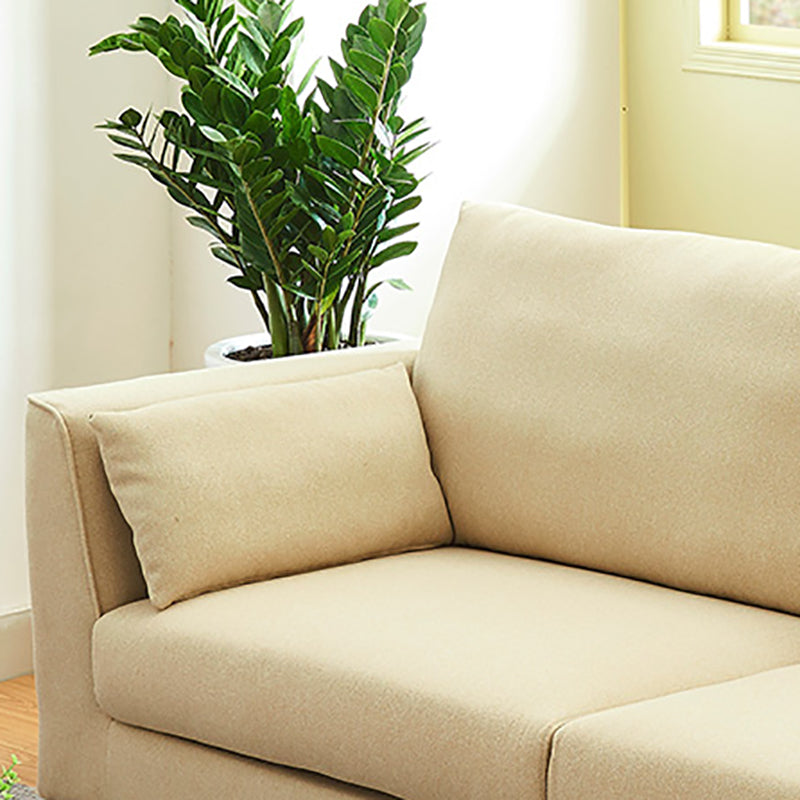 Linen Modern Standard Sofa Loose Back 33"W Square Arm Sofa Sofa