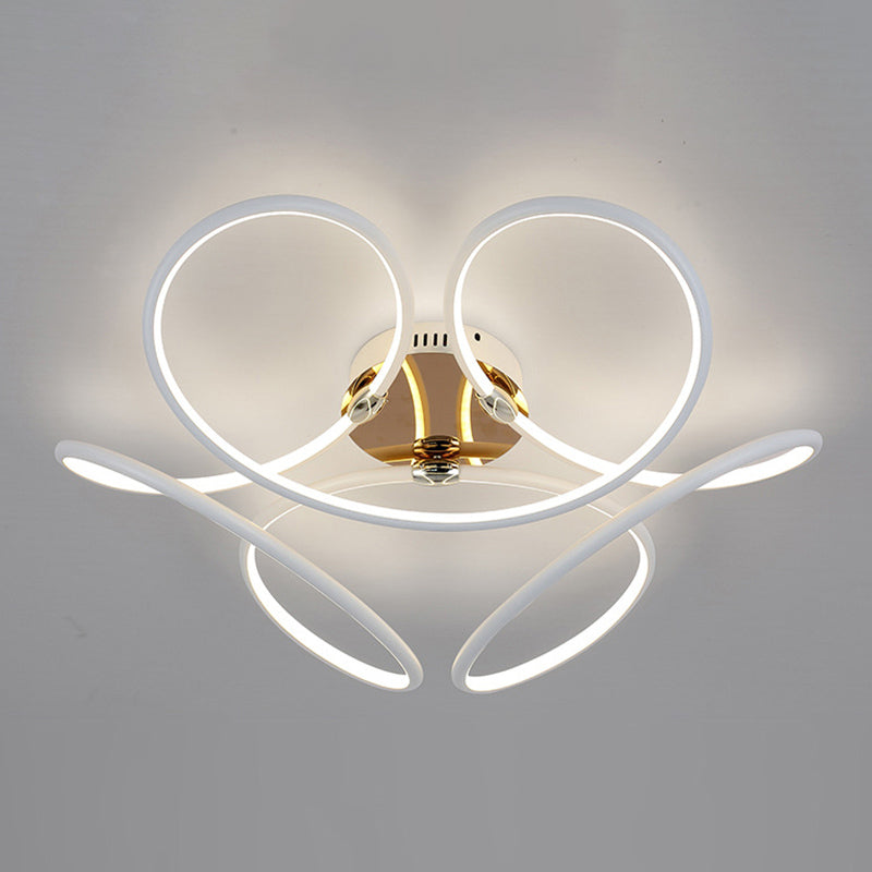 Modern Style Linear Shape Ceiling Lighting Metal 1 Light Ceiling Light for Bedroom