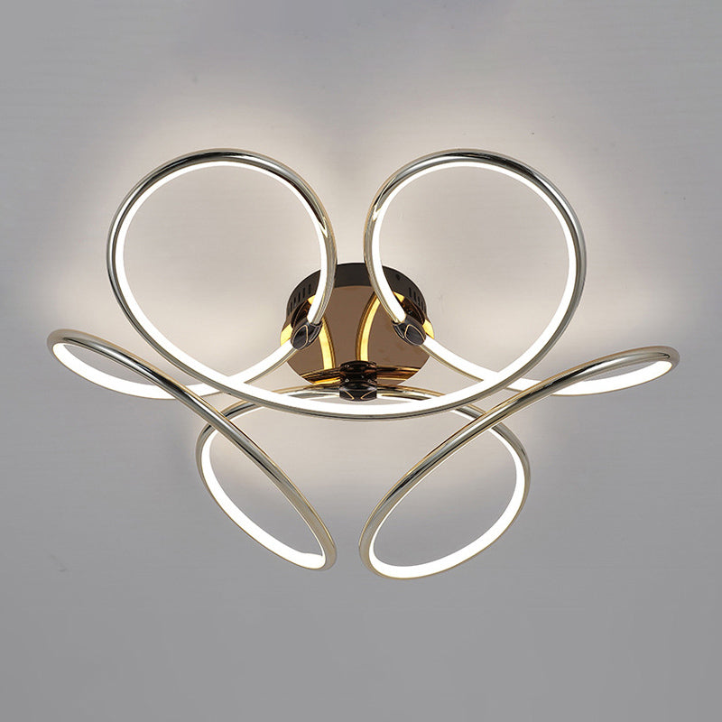 Modern Style Linear Shape Ceiling Lighting Metal 1 Light Ceiling Light for Bedroom