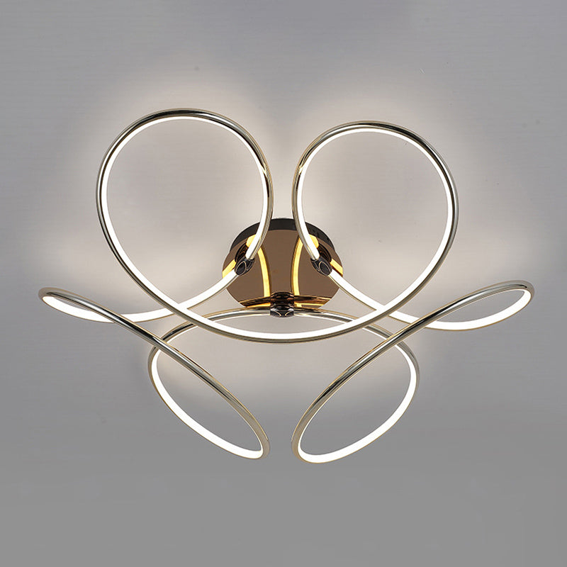 Modern Style Linear Shape Ceiling Lighting Metal 1 Light Ceiling Light for Bedroom