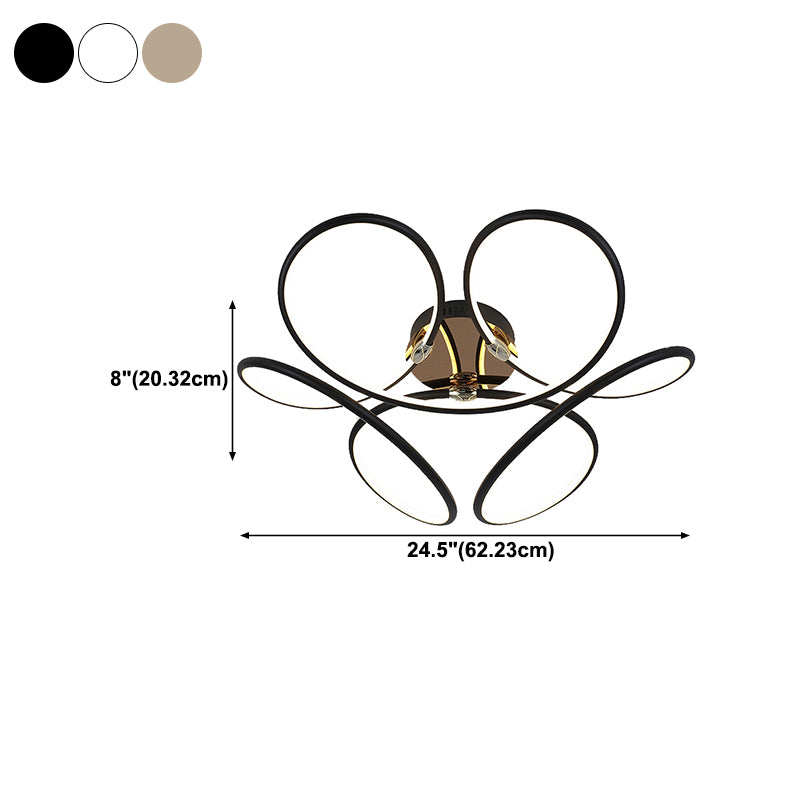 Modern Style Linear Shape Ceiling Lighting Metal 1 Light Ceiling Light for Bedroom