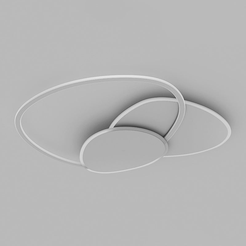 Modern Style Geometry Ceiling Lights Metal 3 Light Ceiling Lamps for Bedroom in White