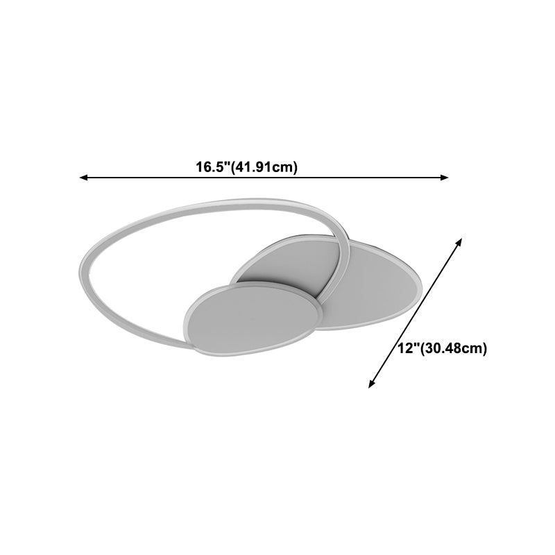 Modern Style Geometry Ceiling Lights Metal 3 Light Ceiling Lamps for Bedroom in White