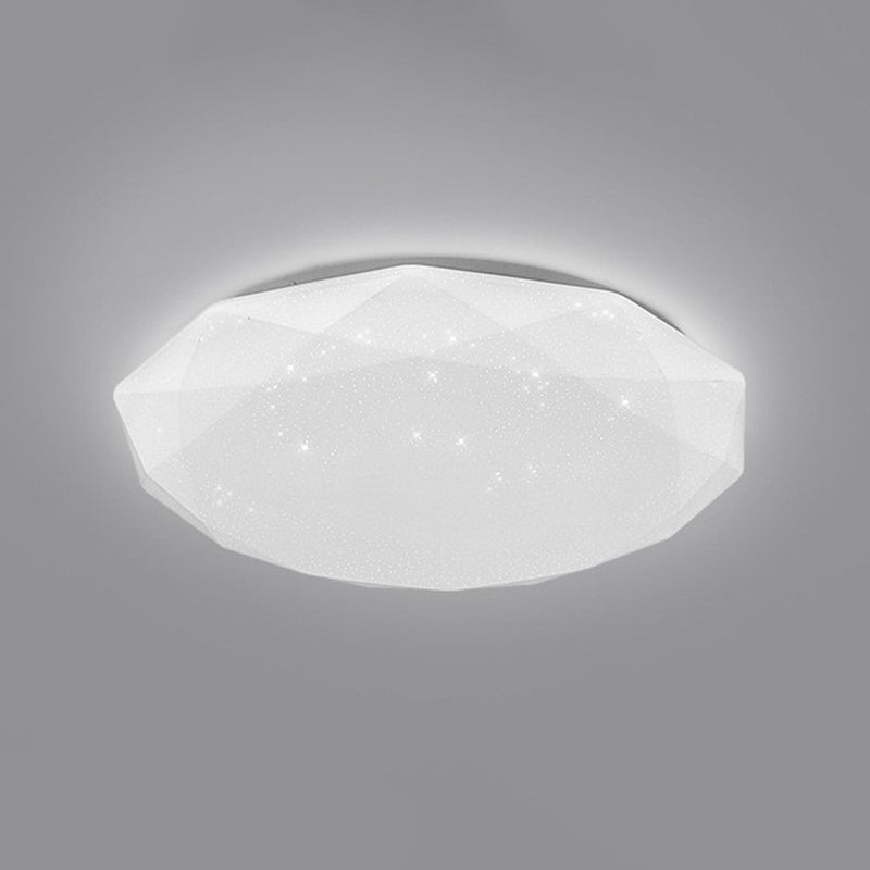 Modern Style Geometry Ceiling Light Metal 1 Light Ceiling Lamp for Bedroom in White