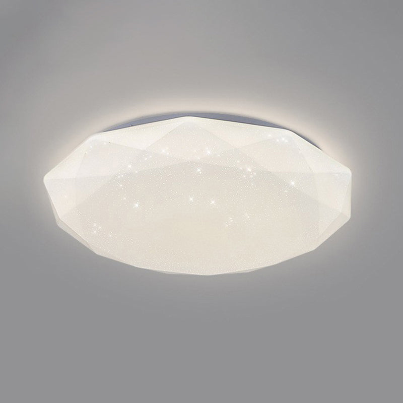 Modern Style Geometry Ceiling Light Metal 1 Light Ceiling Lamp for Bedroom in White