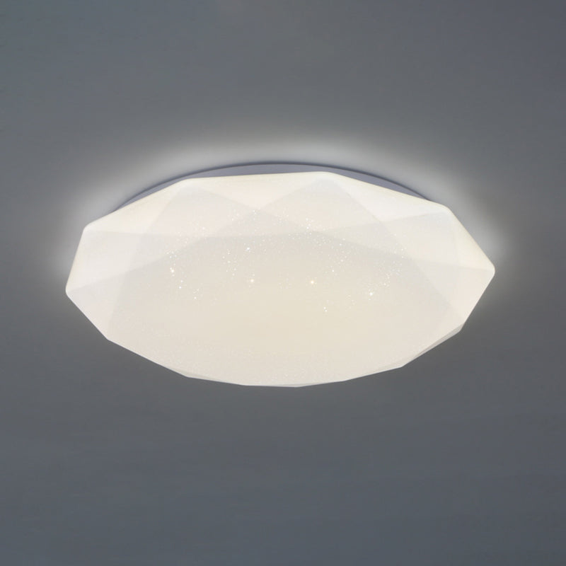 Modern Style Geometry Ceiling Light Metal 1 Light Ceiling Lamp for Bedroom in White