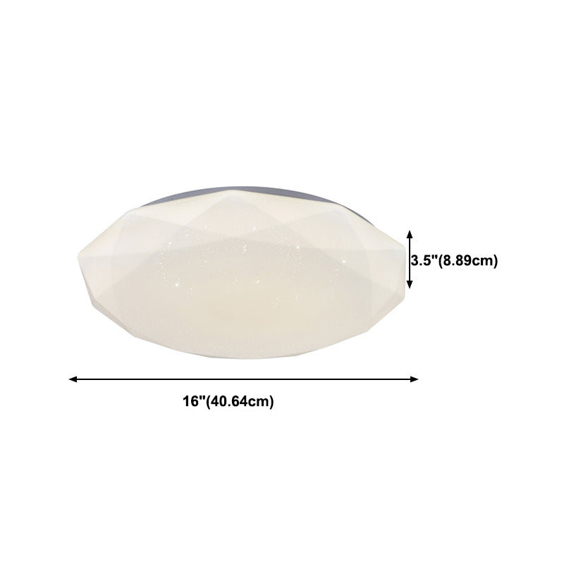 Modern Style Geometry Ceiling Light Metal 1 Light Ceiling Lamp for Bedroom in White