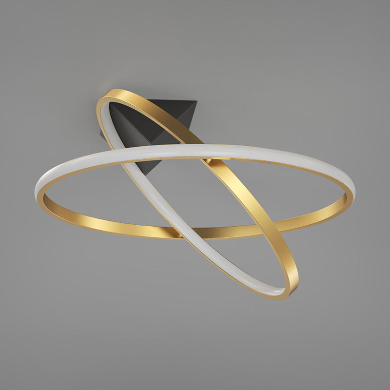 Modern Simple Ceiling Light Geometry LED Ceiling Lamp with Silica Gel Shade for Bedroom