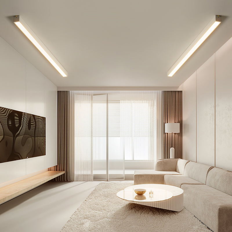 Modern Style Linear Flush Mount Light Metal 1-Light Flush Ceiling Lights
