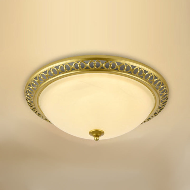 Modern Style Round Flush Mount Light Metal 2-Light Flush Ceiling Lights