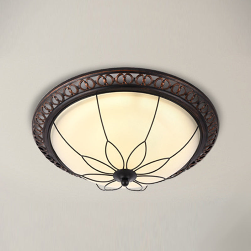 Modern Style Round Flush Mount Light Metal 2-Light Flush Ceiling Lights