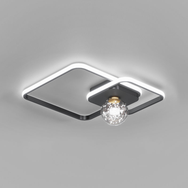 Modern Style Linear Shape Ceiling Fixtures Metal 3 Light Flush Ceiling Light Fixtures