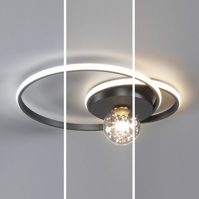 Modern Style Linear Shape Ceiling Fixtures Metal 3 Light Flush Ceiling Light Fixtures